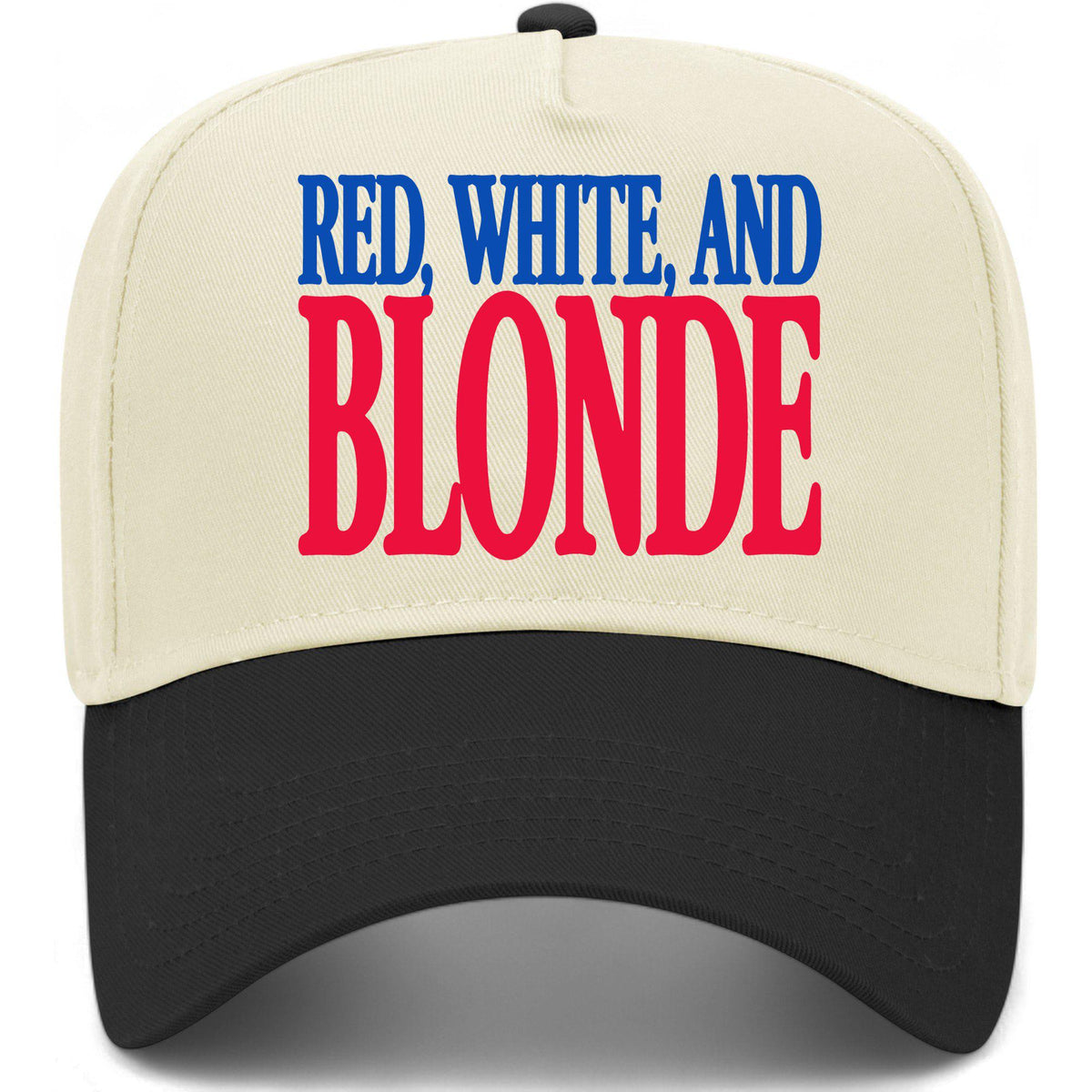 Red, White, and Blonde Hat