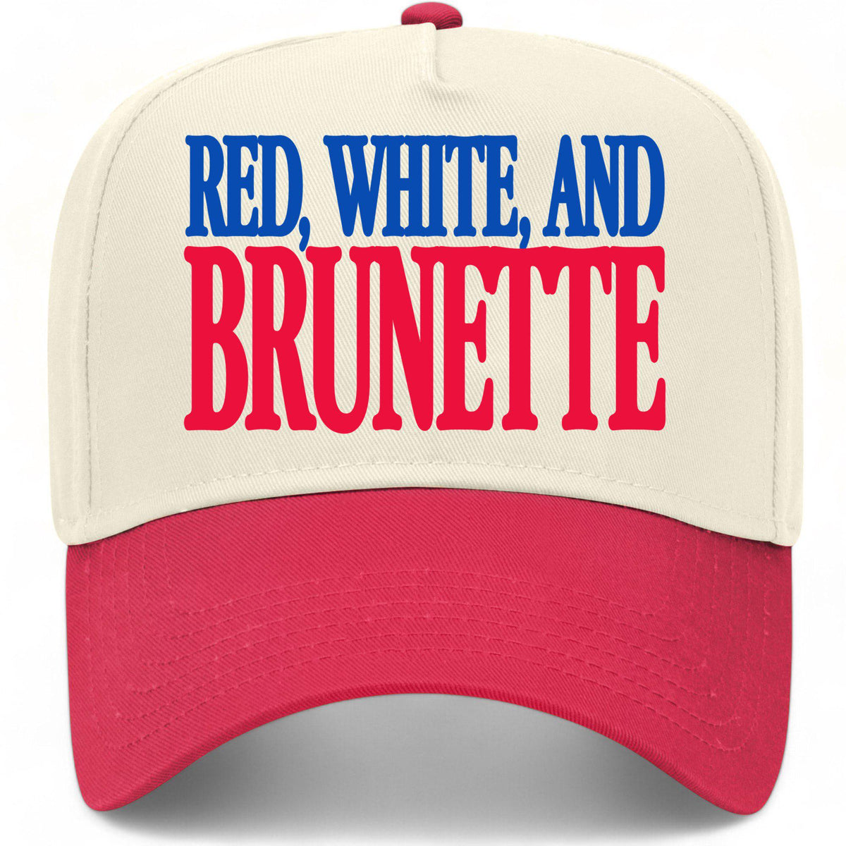Red, White, and Brunette Hat