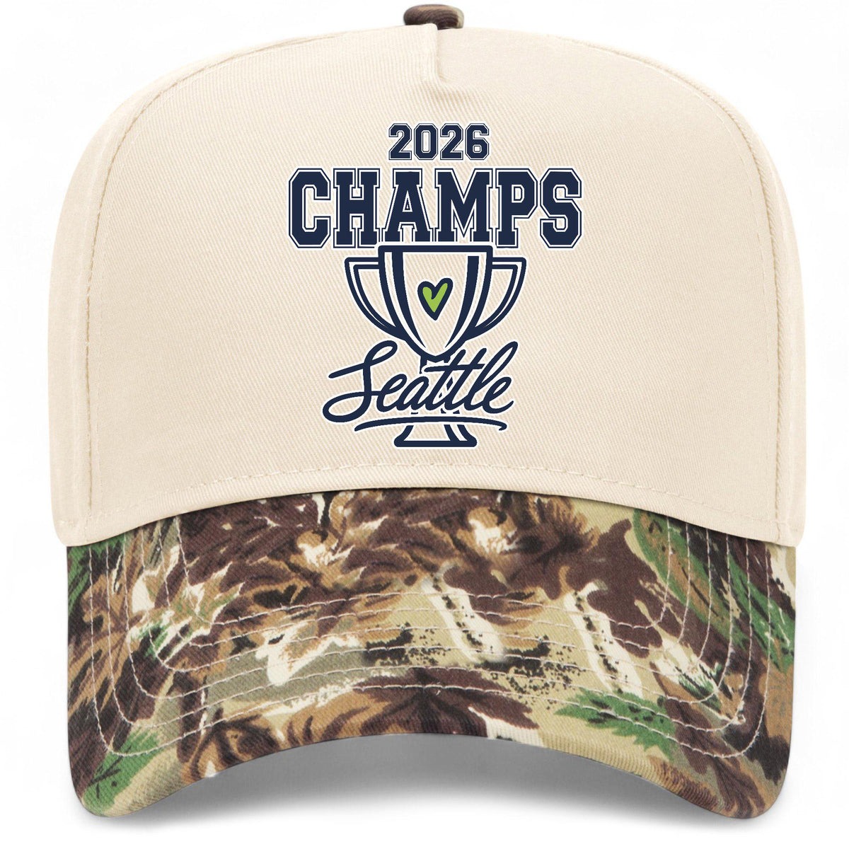 Seattle Football 2026 Champions Go Heart Hat